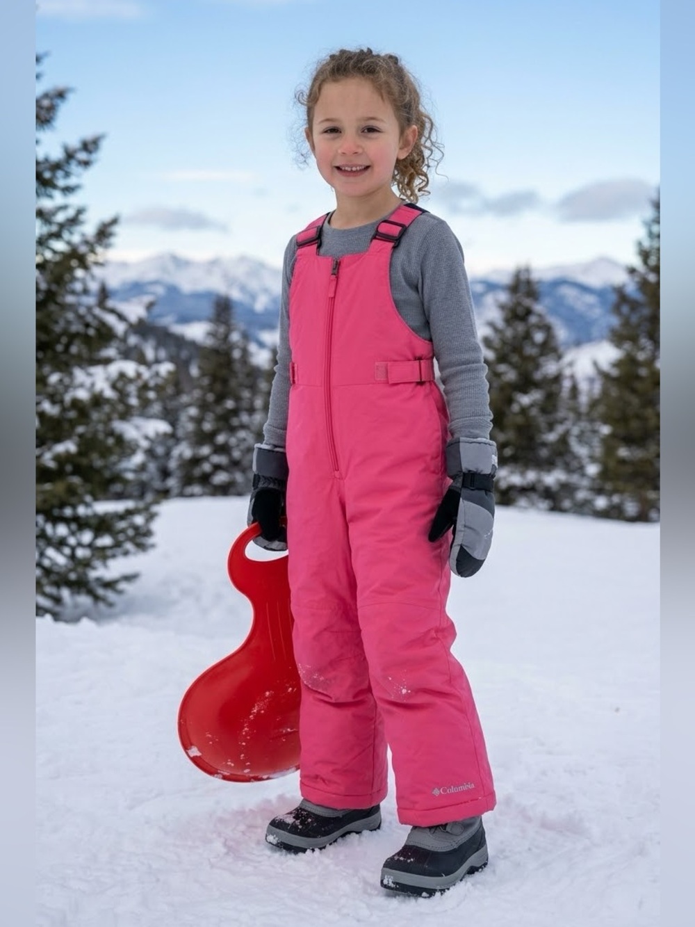 Columbia Kids’ Snowslope III Bib Snow Pants | Hot Pink | Size 6X | Snow Ski